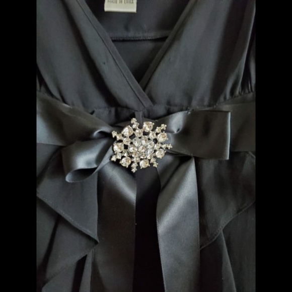 Adrianna Papell Evening Boutique Black Silk Dress - Picture 3 of 5